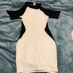 Missguided black and white bodycon dress